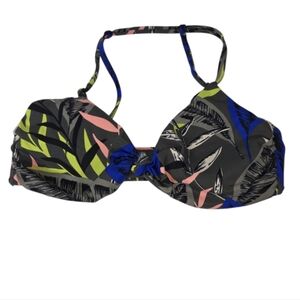 Athleta Midnight Palm Knot Front Bikini Top Size S NWT